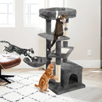Large Cat Tree with Multi-Level Design, Sisal-Wrapped Scratching Posts, Spacious Condo, Comfortable Hammock, and Plush Top Perch