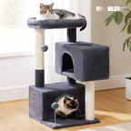 31.5" Modern Cat Tree Tower with Dual Large Condos for Kitten ＆ Medium Size Cat Dark Gray