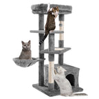 Large Cat Tree with Multi-Level Design, Sisal-Wrapped Scratching Posts, Spacious Condo, Comfortable Hammock, and Plush Top Perch