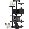54-Inch Cat Tree Tower with Scratch Posts, Condo, and Toys in Dark Gray - Ideal for Active Cats