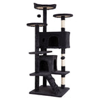 54-Inch Cat Tree Tower with Scratch Posts, Condo, and Toys in Dark Gray - Ideal for Active Cats