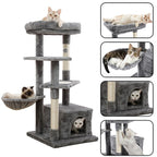 Large Cat Tree with Multi-Level Design, Sisal-Wrapped Scratching Posts, Spacious Condo, Comfortable Hammock, and Plush Top Perch