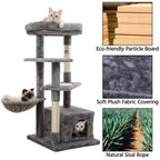 Large Cat Tree with Multi-Level Design, Sisal-Wrapped Scratching Posts, Spacious Condo, Comfortable Hammock, and Plush Top Perch