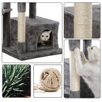 Large Cat Tree with Multi-Level Design, Sisal-Wrapped Scratching Posts, Spacious Condo, Comfortable Hammock, and Plush Top Perch