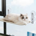 Window Mounted Cat Hammock Breathable Mesh Fabric Cover Foldable Cat Bed with 4 Suction Cups Cordless Steel Frame Window Perch